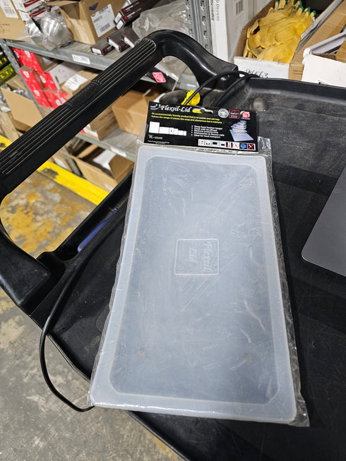 Flexsillid 1/3 Size Food Pan Lid, Translucent Silicone, FINAL SALE