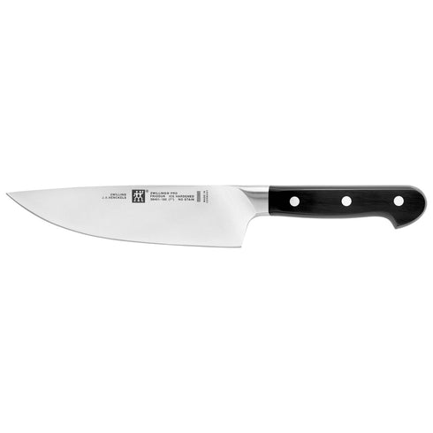 Zwilling Pro Chef Knife, Straight Back, Black