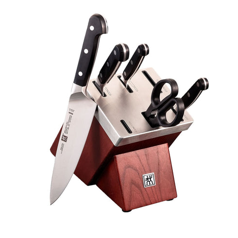 Zwilling Pro 6 Piece Self Sharpening Knife Block Set, Brown