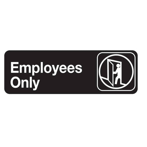 TableCraft Employees Only Sign, 9" x 3", Black
