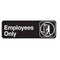 TableCraft Employees Only Sign, 9" x 3", Black