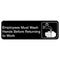 TableCraft Employees Must Wash Hands Sign, 9" x 3", Black