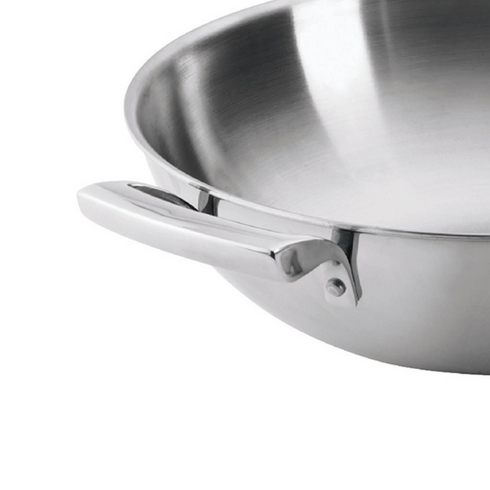 Browne | Wok à trois épaisseurs Thermalloy, 12", acier inoxydable