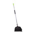 Globe Jumbo Commercial Angle Broom with Dustpan, 16" Head, Black/Silver