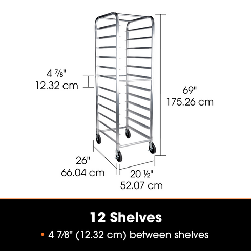 Articles de signature | Chariot pour plaque à pâtisserie à 12 étagères, aluminium