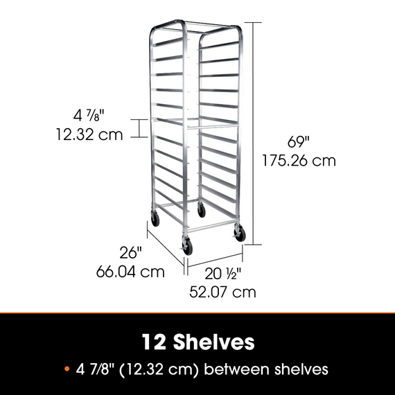Articles de signature | Chariot pour plaque à pâtisserie à 12 étagères, aluminium