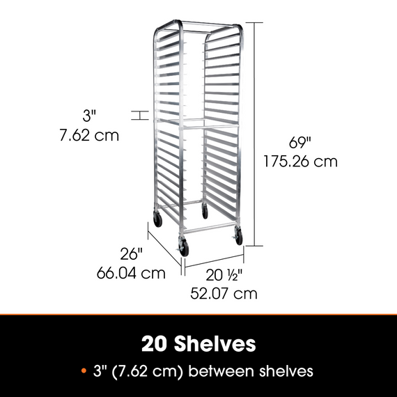SignatureWares 20 Shelf Bun Pan Rack, Aluminum