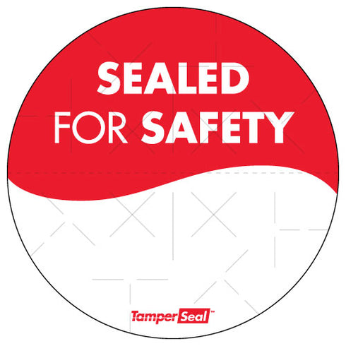 Marque de jour | Étiquettes rondes TamperSeal inviolables de 3 po, rouge/blanc (paquet de 500), VENTE FINALE