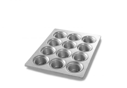 Chicago Metallic Muffin / Cupcake Pan, Crown, 12 Cups x 7.3 oz, Glazed Aluminized Steel