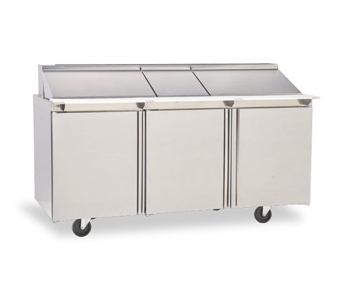 Delfield 4472NP-30M Mega Top Triple Door 30 Pan Prep Station, 72", 115/60/1