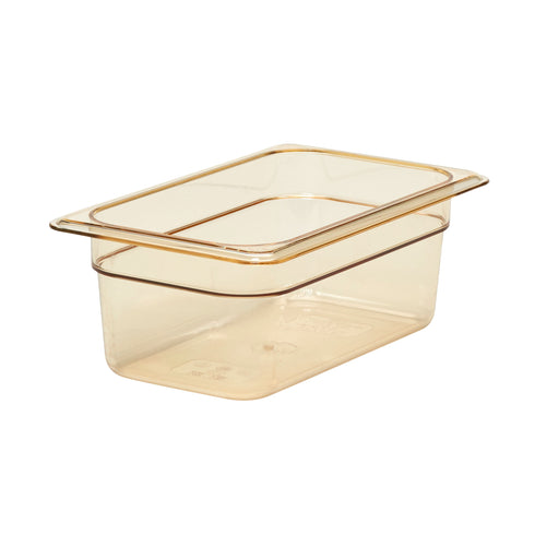 Cambro | Bac gastronome de taille 1/4 à haute température, ambre