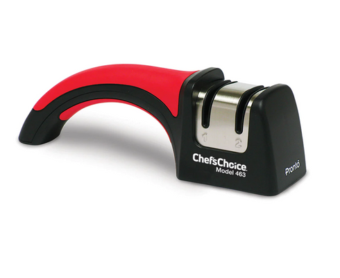 Chef'sChoice Model 463 Pronto Manual Knife Sharpener, 2 Stages, 15 Degree Edges, Black/Red