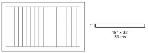 Teck de Muskoka | Dessus de table rectangulaire, 48" x 32", teck naturel