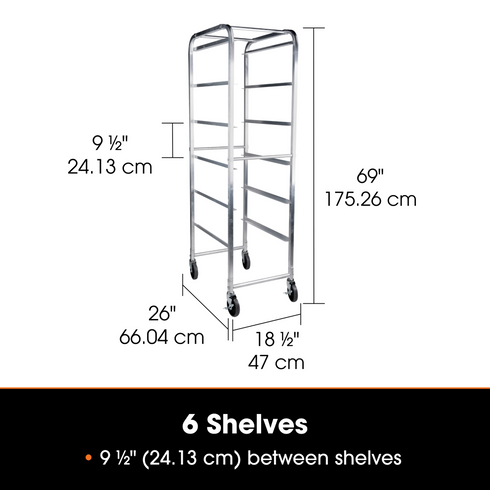 Articles de signature | Chariot à angles pour bac tout usage à 6 étagères, aluminium
