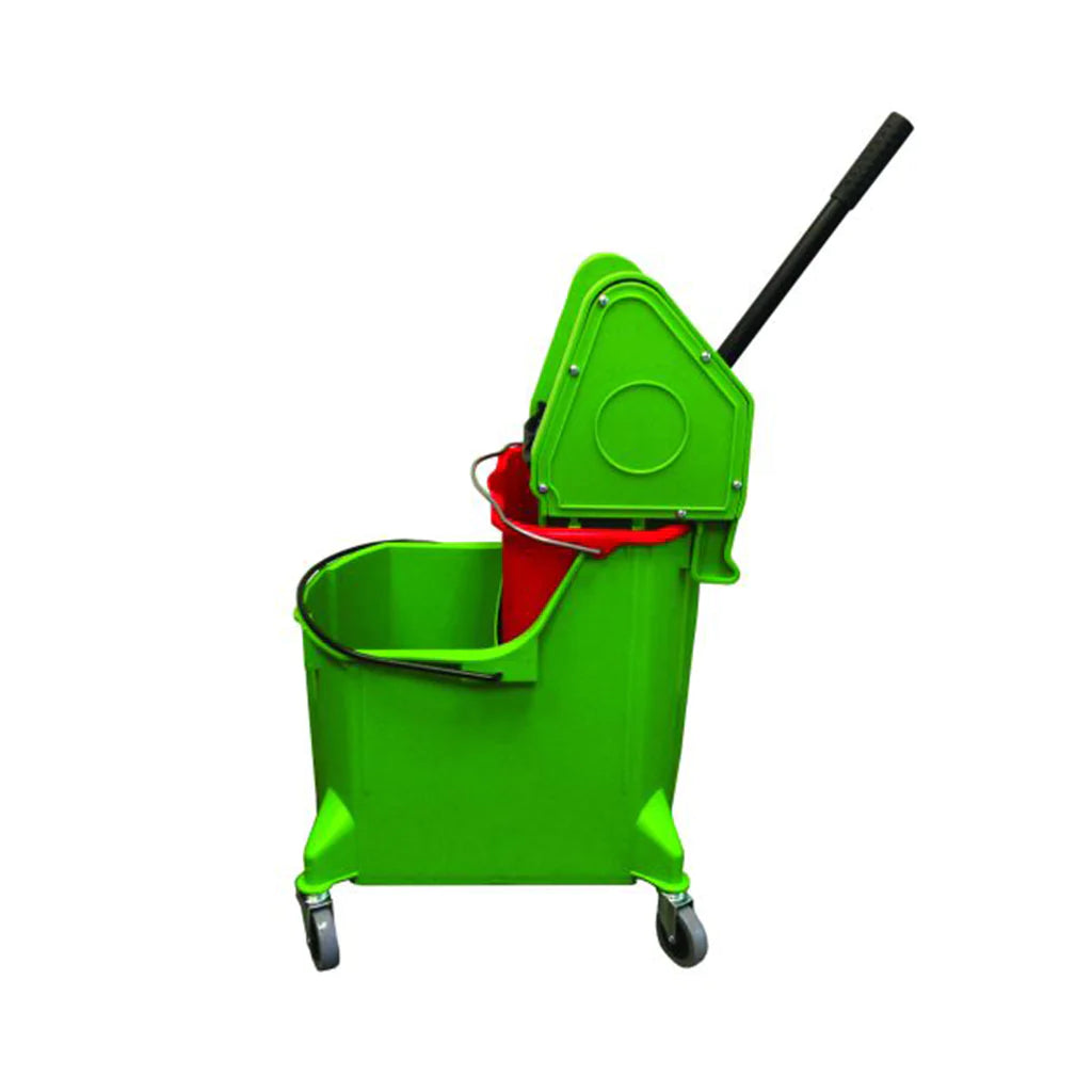 Globe Dual Chamber Mop Bucket, Downpress Wringer, 35 Qt