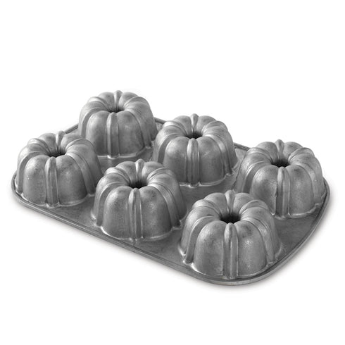 Nordic Ware Bundtlette Pan, 6 x 1 Cup, Cast Aluminum, Commercial Finish, FINAL SALE