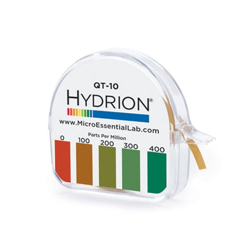 Laboratoire Micro Essentiel | Rouleau de papier de test quaternaire Hydrion QT-10, 0-400 ppm