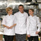 Uniformes haut de gamme | Manteau de chef Econo, manches longues, boutons noués, blanc