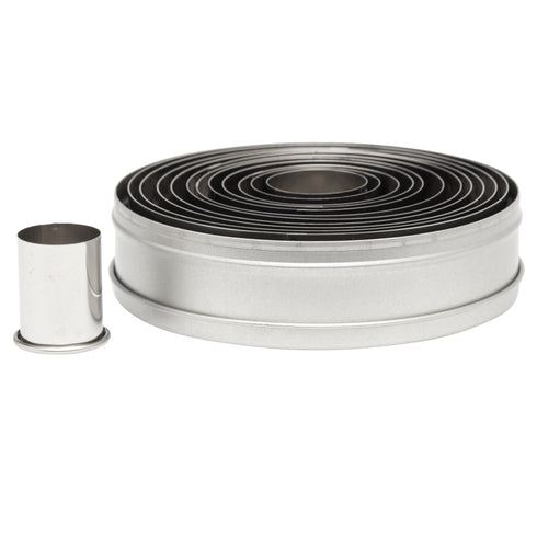 Ateco | Ensemble de 12 emporte-pièces ronds unis, en acier inoxydable