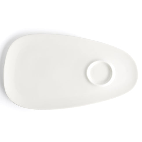Browne / Assiette ovale modèle Foundation avec insertion, blanc, 13.25" x 7.5", (paquet de 12)