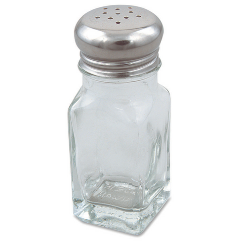 Browne Square Shaped Salt & Pepper Shaker, 2 oz, Glass (24-pack)