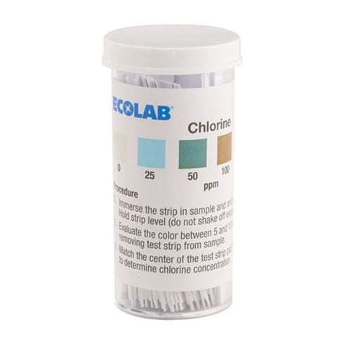 Ecolab Chlorine Test Strips, 0-300 ppm (100-pack)