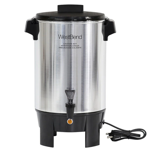 West Bend 58030 Coffee Urn, 30 Cup, Polished Aluminum
