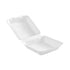 Globe Compostable Hinged Clamshell Containers, White, Sugarcane (200-pack)