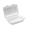 Globe Compostable Hinged Clamshell Containers, White, Sugarcane (200-pack)