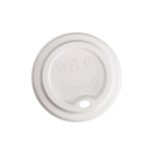 Globe Compostable Dome Sip Lid, for 8 oz Cups, Sugarcane, White (1000-pack)