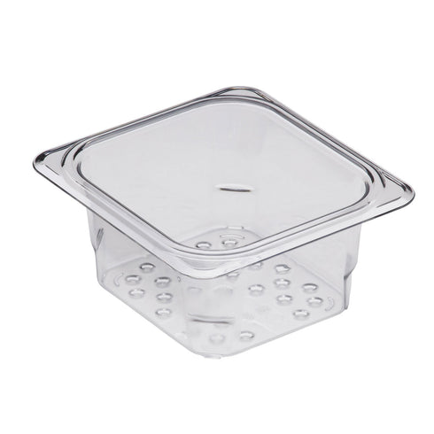 Cambro Camwear 1/6 Size Colander Food Pan, Clear