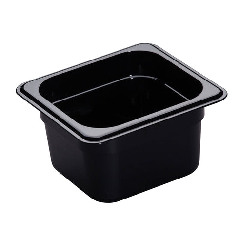Cambro | Bac gastronome à haute température, taille 1/6, noire