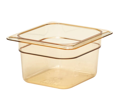 Cambro | Bac gastronome à haute température, taille 1/6, couleur ambre