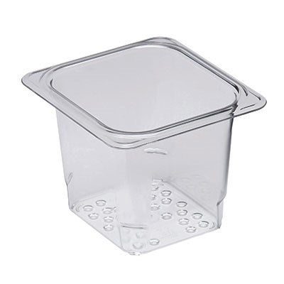 Cambro Camwear 1/6 Size Colander Food Pan, Clear