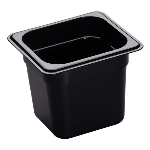 Cambro | Bac gastronome à haute température, taille 1/6, noire