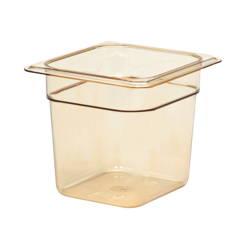 Cambro | Bac gastronome à haute température, taille 1/6, couleur ambre