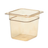 Cambro | Bac gastronome à haute température, taille 1/6, couleur ambre