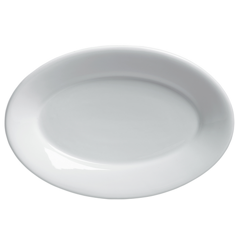 Acierite | Plateau ovale en porcelaine Varick Café, 15 1/2" x 10 3/4" (paquet de 6)