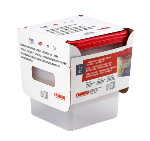 Cambro | Ensemble de récipients CamSquare et couvercle pour aliments, translucide