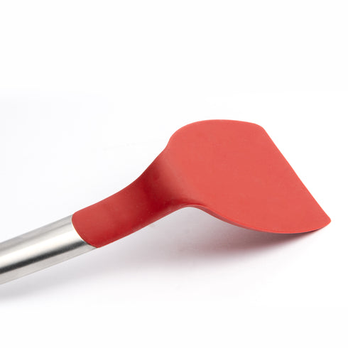 Cuisipro | Tourne-wok en silicone, 12,5", acier inoxydable/rouge