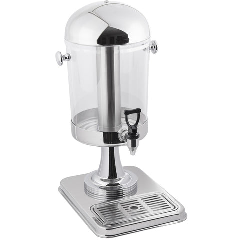 Artisanat de table | Distributeur de boissons simple haut de gamme avec manchon à glace, 2 gallons, acier inoxydable/transparent