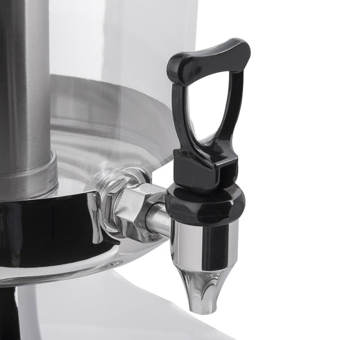 Artisanat de table | Distributeur de boissons simple haut de gamme avec manchon à glace, 2 gallons, acier inoxydable/transparent