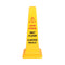 Globe Safety Cone, Bilingual, Yellow