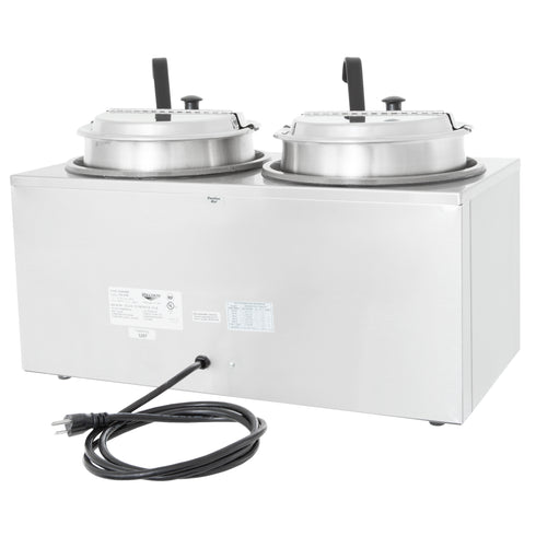 Vollrath 72029 Cayenne Round Heat 'N Serve Countertop Twin Well 7 qt Rethermalizer Package