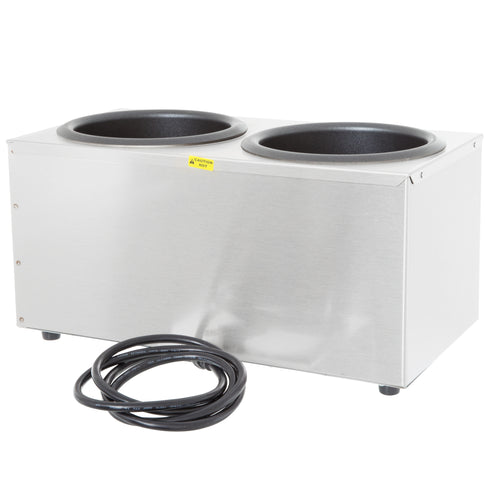 Vollrath 72045 Cayenne Round Heat 'N Serve Countertop Twin Well 4 qt Rethermalizer Package
