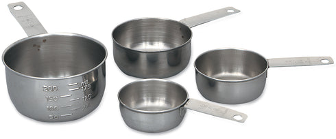 Browne 4 Piece Measuring Cup Set, Solid Handle, Stainless Steel