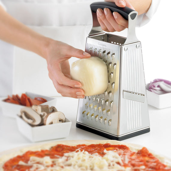Cuisipro 4 Sided Box Grater with Soft Touch Handle, 9.5", Stainless Steel