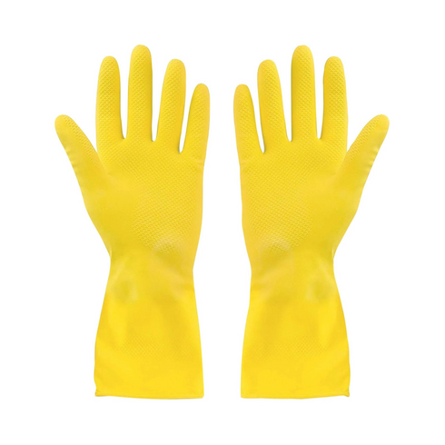 Globe | Gants en caoutchouc, doublés floqués, jaunes (1 paire)