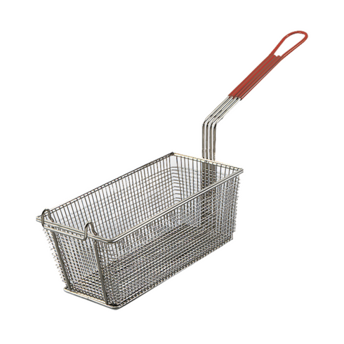 Browne Wire Fry Basket, Red Plastic Handle