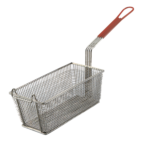 Browne Wire Fry Basket, Red Plastic Handle